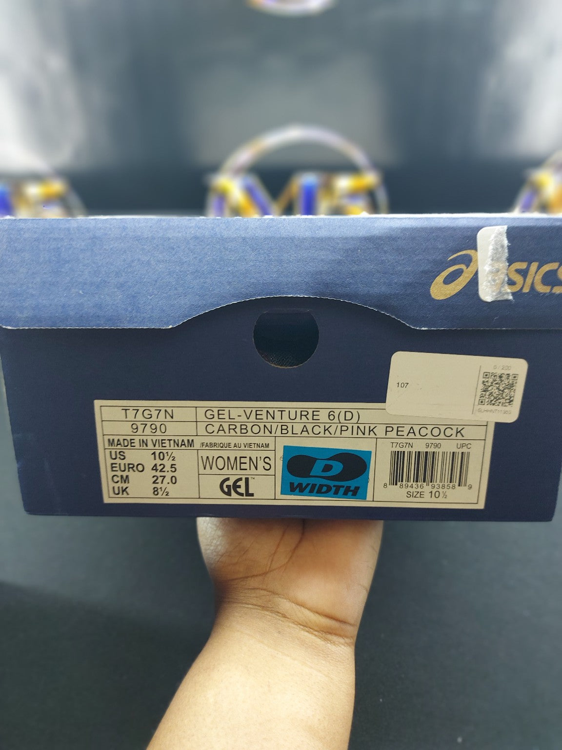 ASICS GEL-Venture 6 T7G7N 9790 women's size 10.5 D wide box label