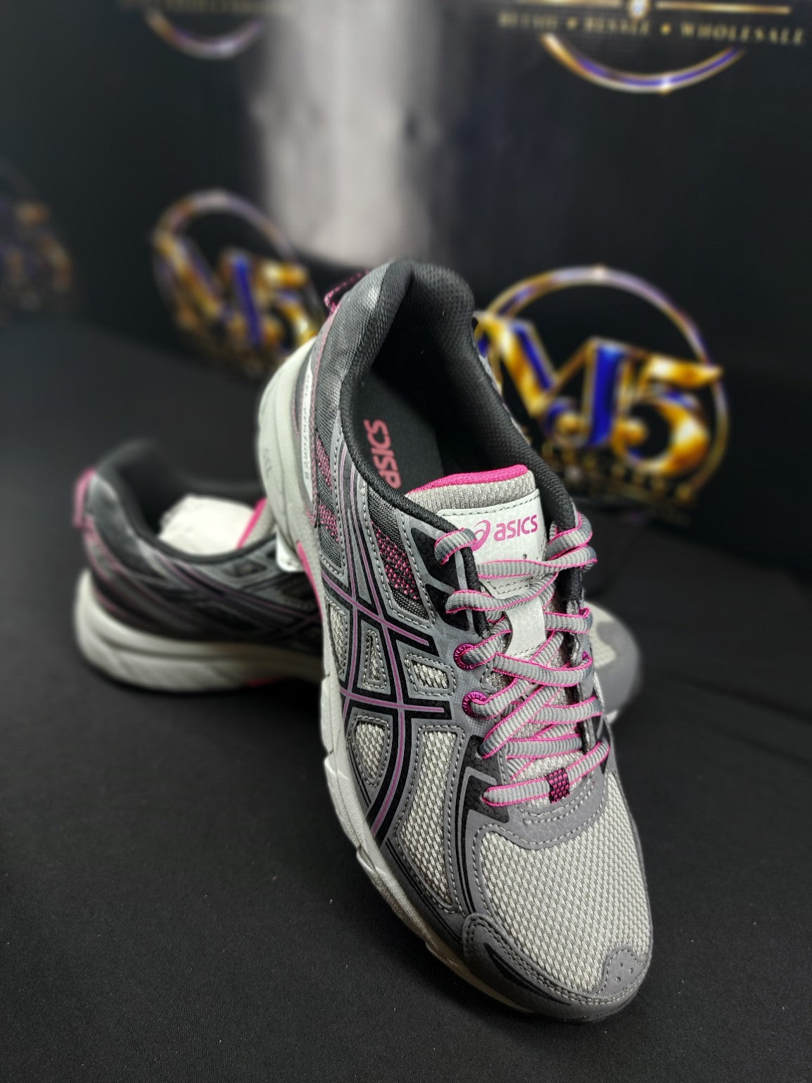ASICS GEL-Venture 6 Carbon Black Pink Peacock front view