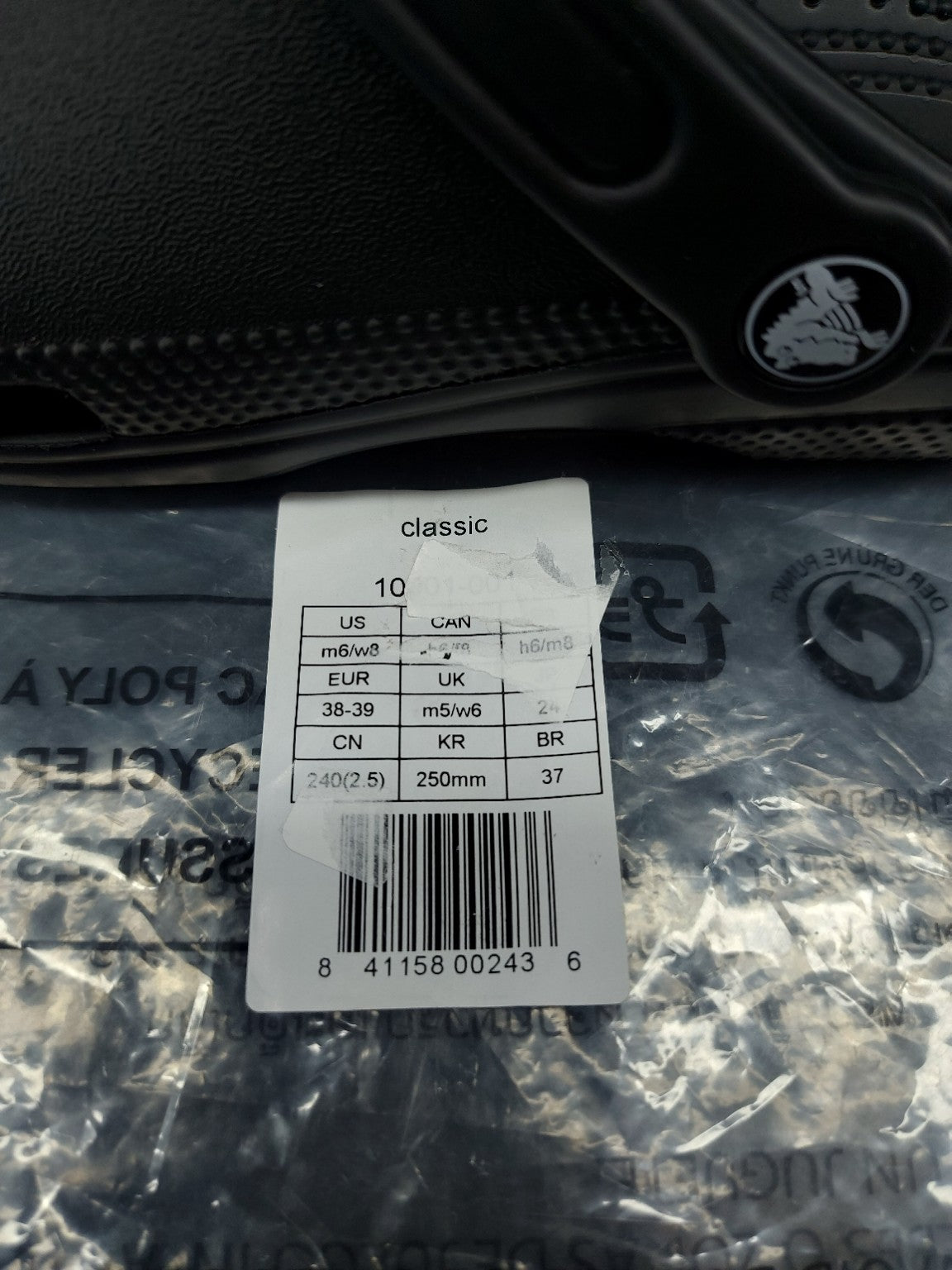 Actual black Crocs Classic Clog M6 W8 photo 2