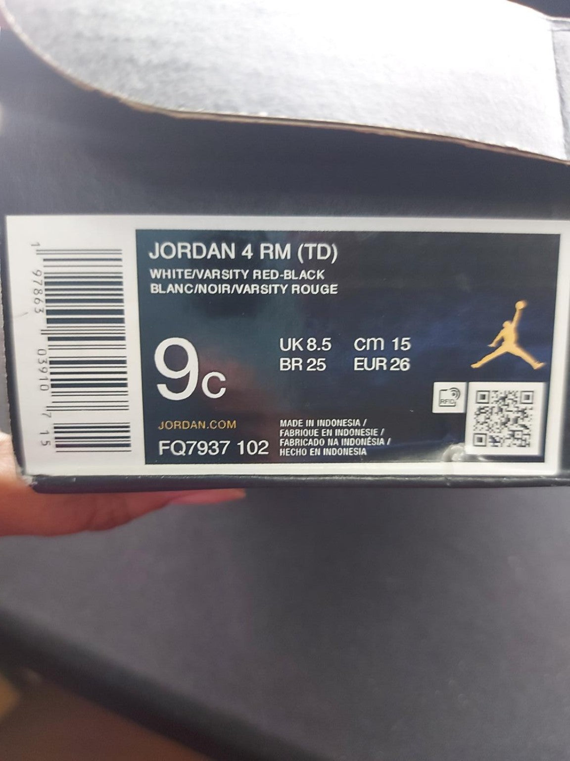 Actual Jordan 4 RM TD 9C photo 6