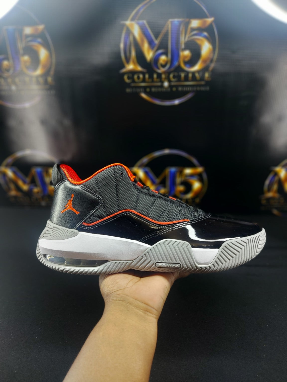 Jordan Stay Loyal Black Chile Red White side view