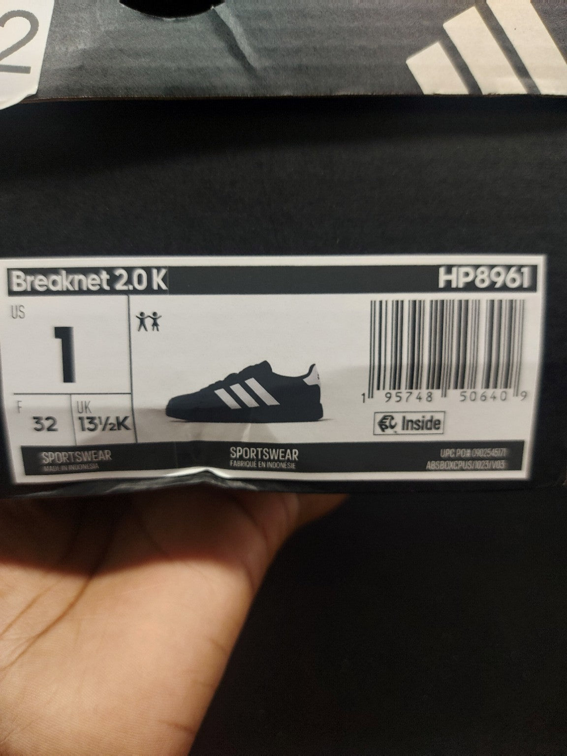 Actual Adidas Breaknet 2.0 K HP8961 kids size 1 photo 3