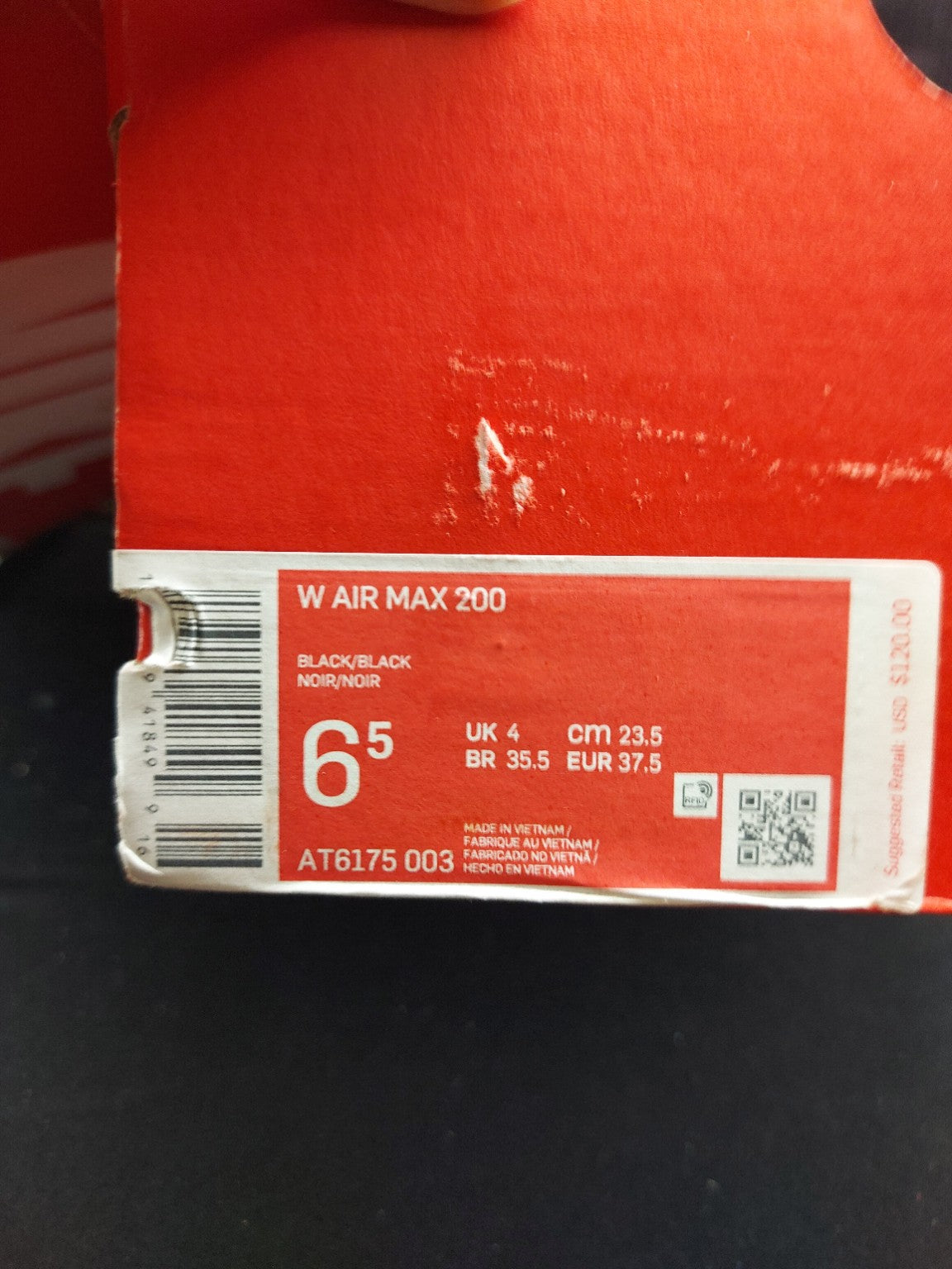 Nike Air Max 200 Triple Black size 6.5 view 4