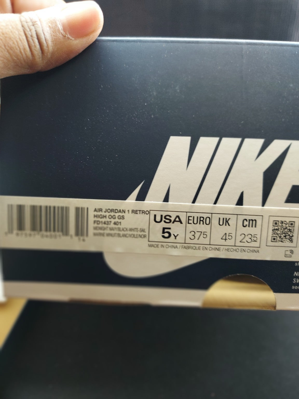 Air Jordan 1 Retro High OG GS Midnight Navy original photo 2