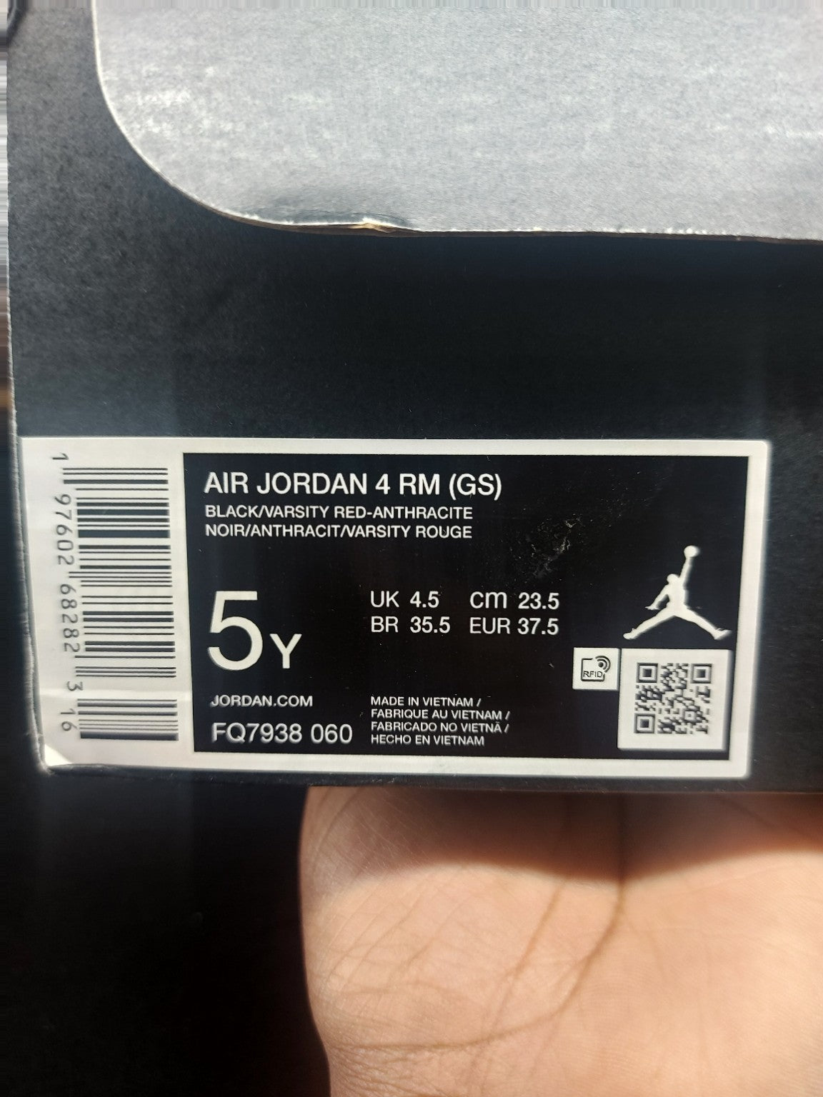 Actual Jordan 4 RM GS FQ7938-060 5Y photo 3