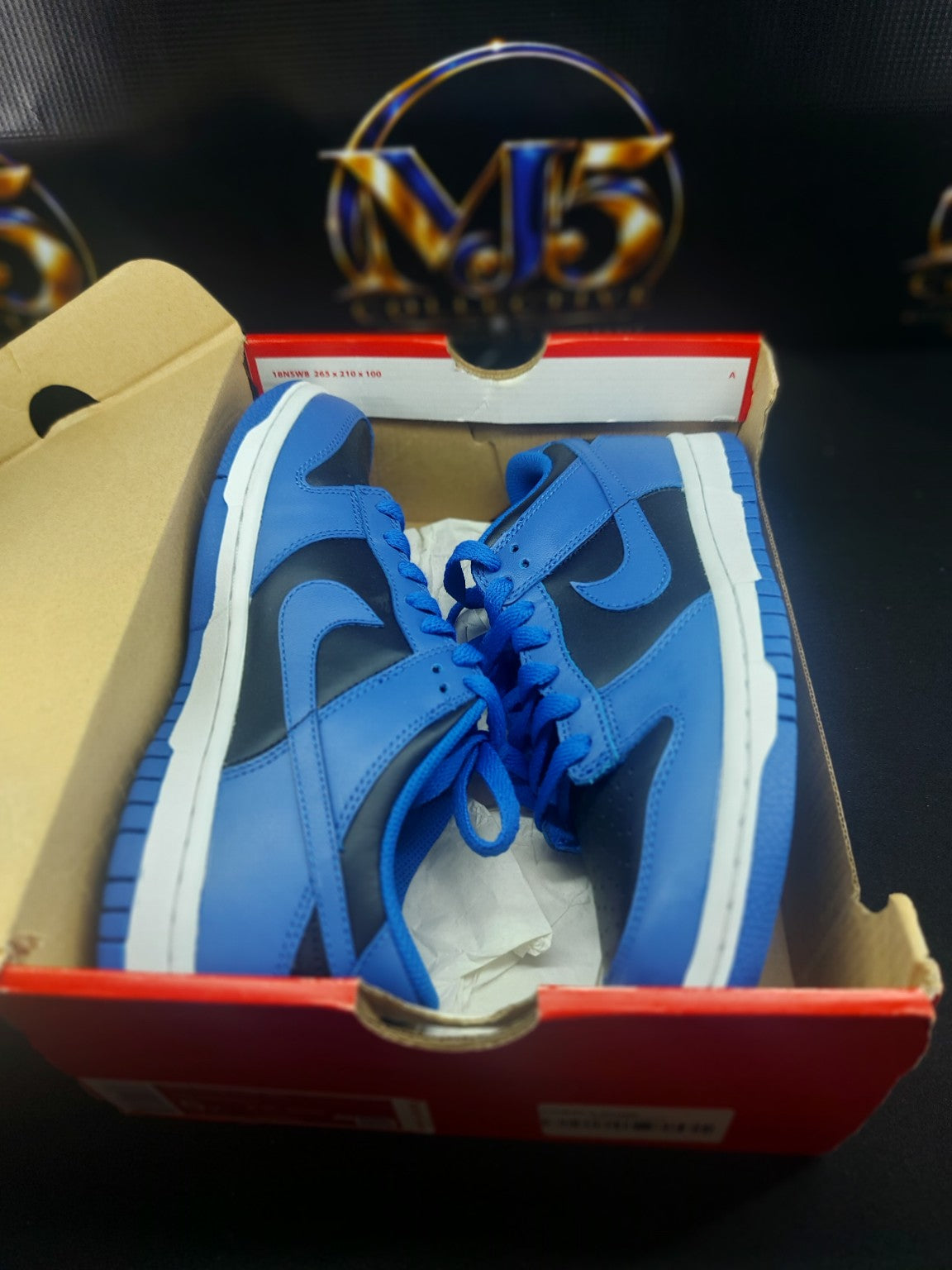 Nike Dunk Low GS Hyper Cobalt Black White size 5Y image 2