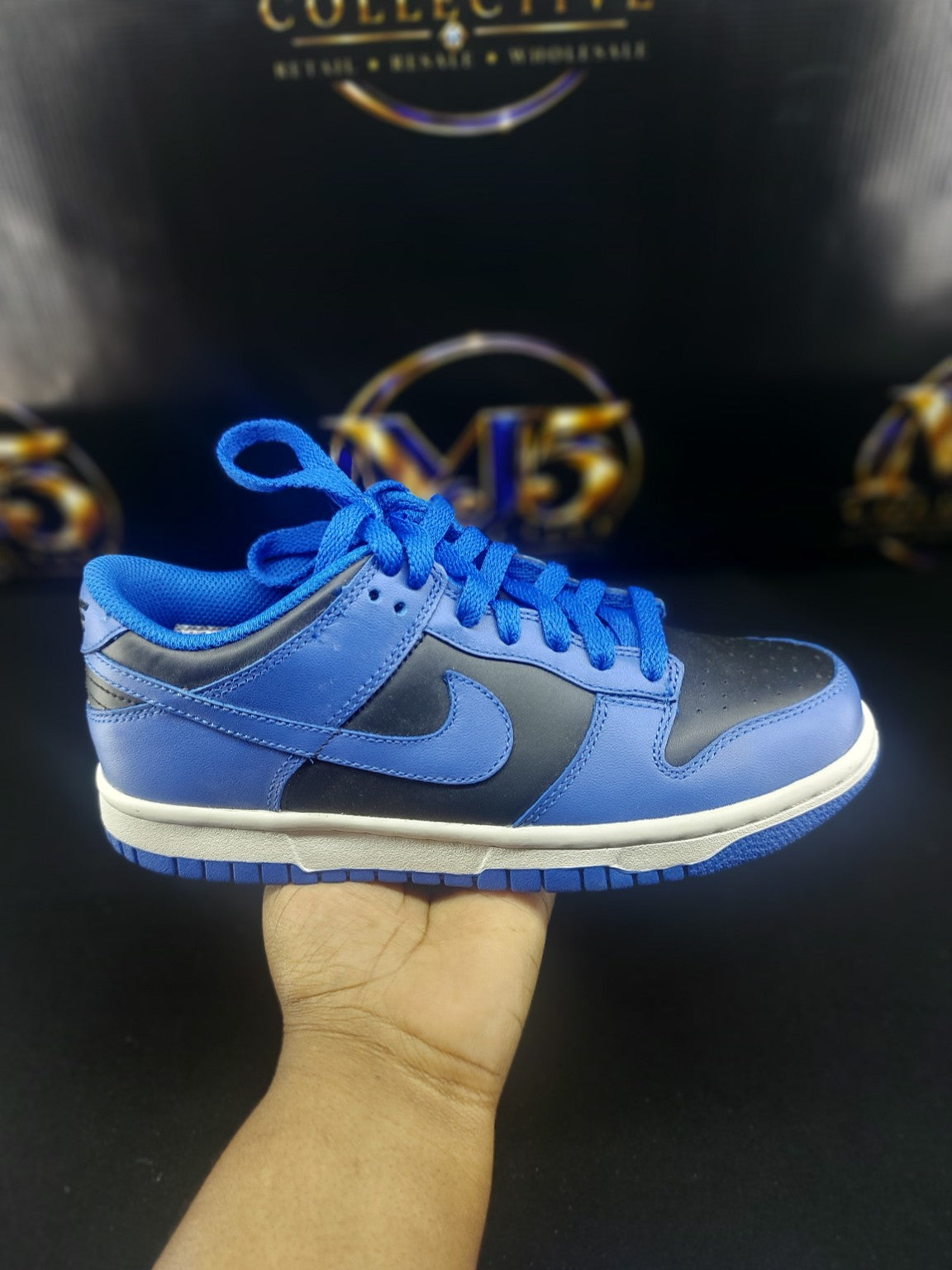 Nike Dunk Low GS Hyper Cobalt Black White size 5Y image 4