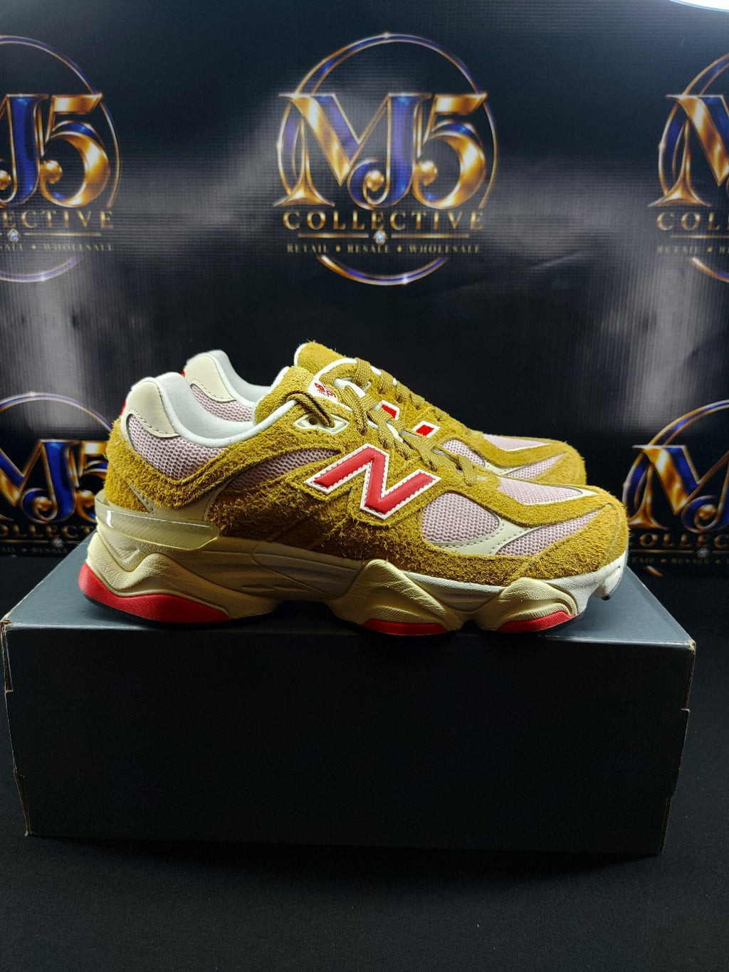 New Balance 9060 Beige Pink pair on box