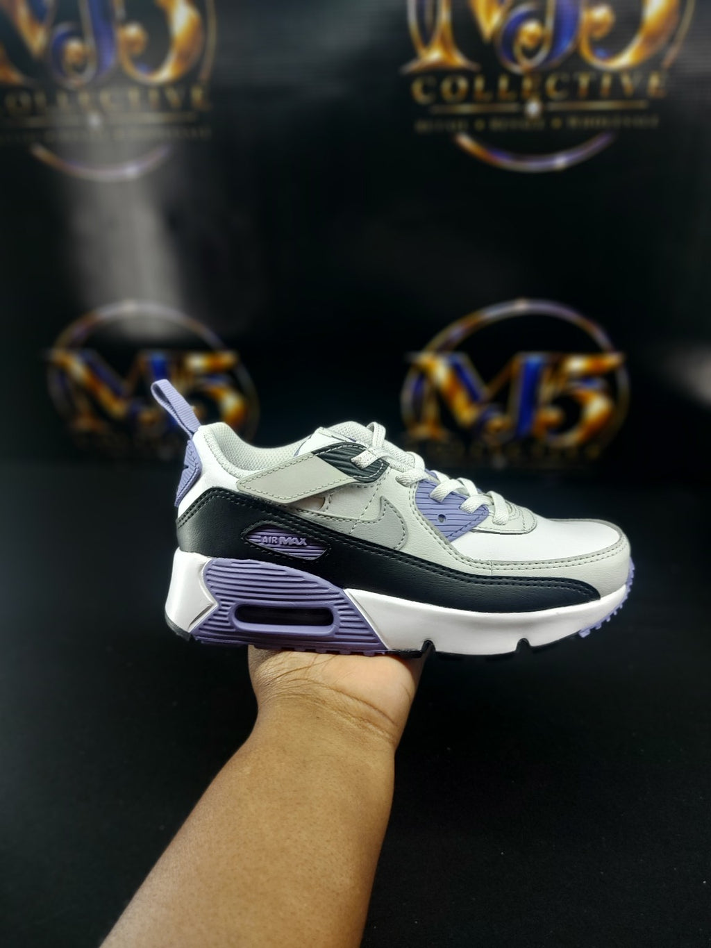 Nike Air Max 90 EasyOn kids shoe side view size 1Y