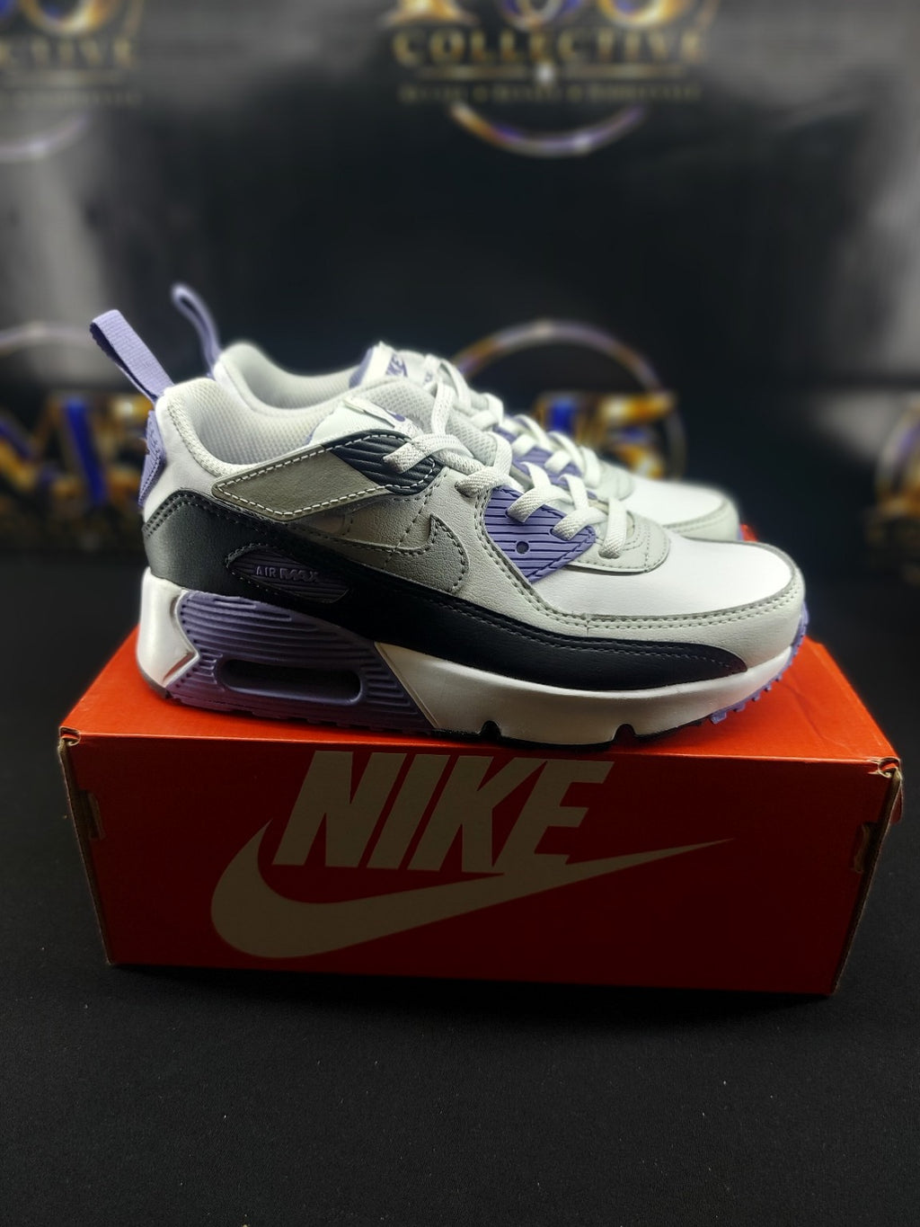 Nike Air Max 90 EasyOn kids shoes on original Nike box
