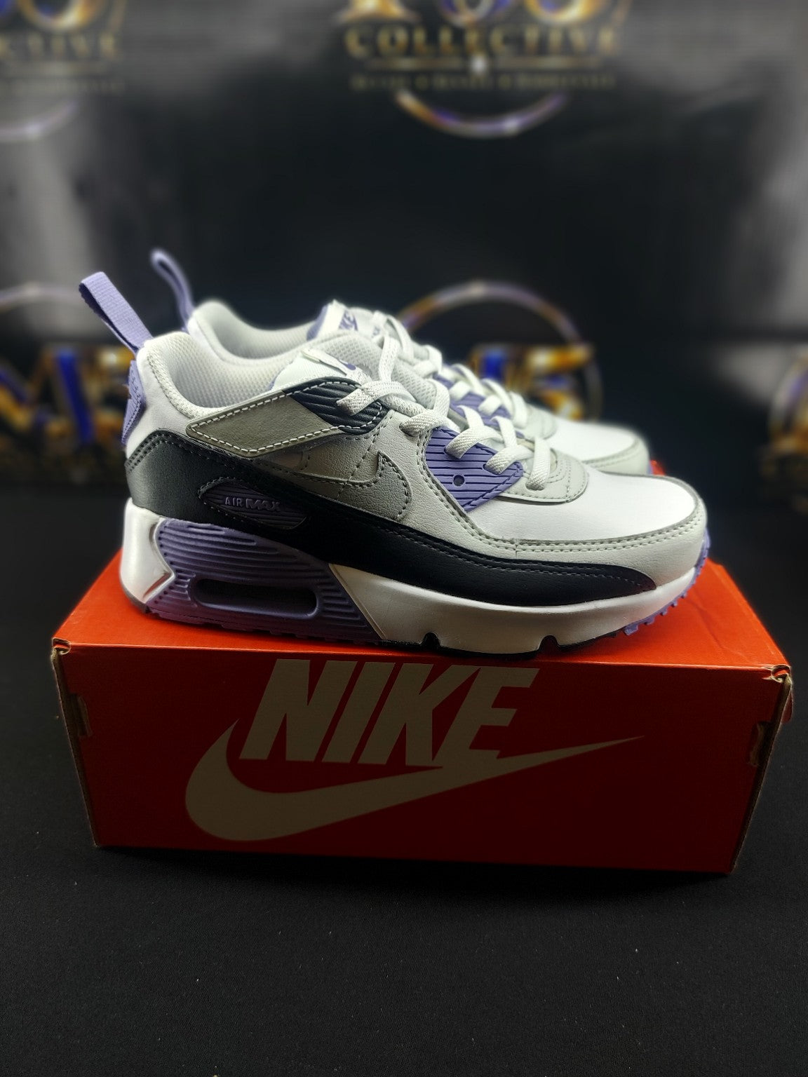 Nike Air Max 90 EasyOn kids shoes on original Nike box