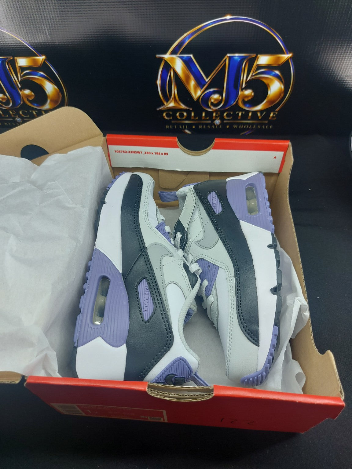 Nike Air Max 90 EasyOn kids shoes inside original box