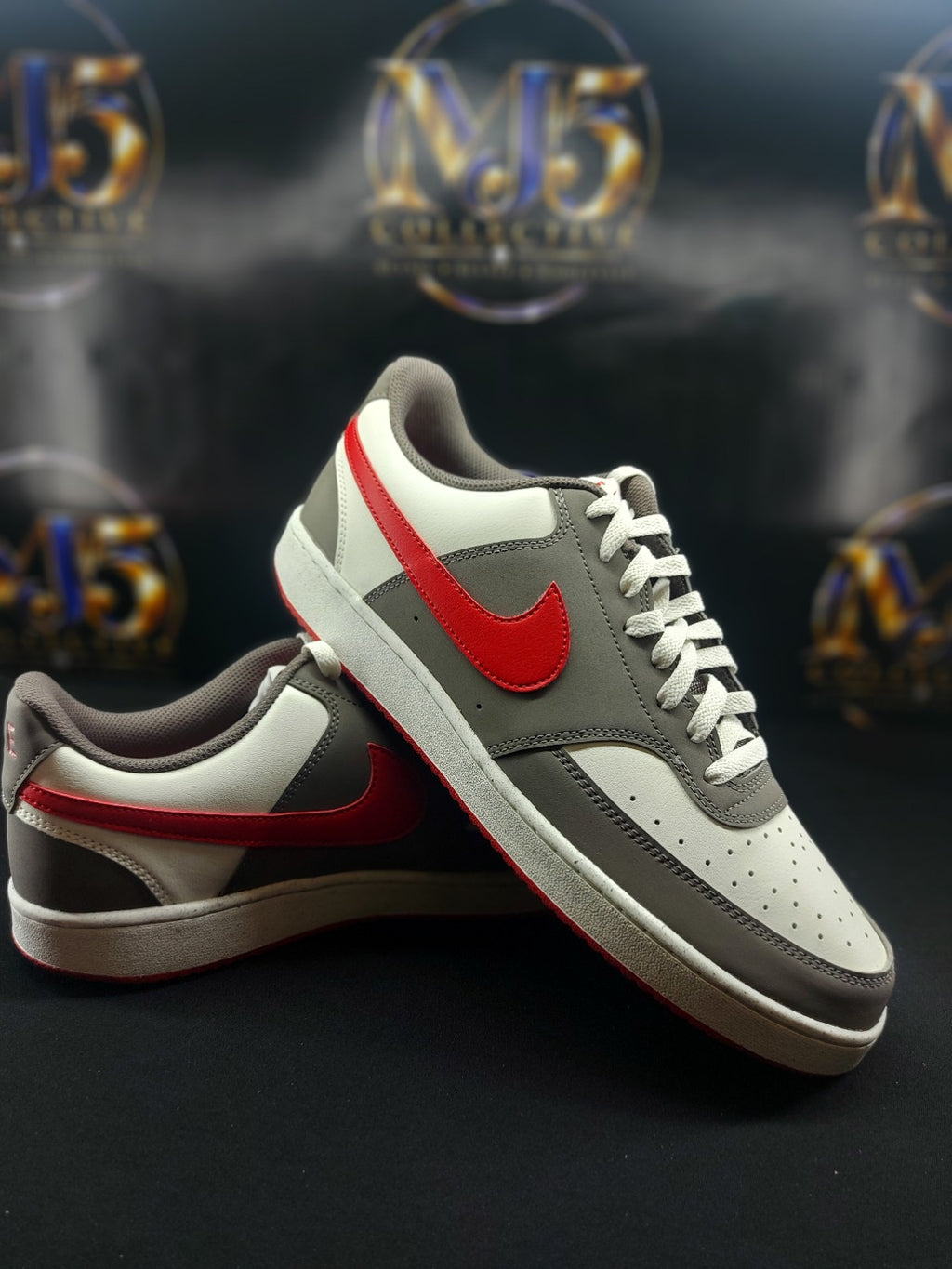 Nike Court Vision Low grey white red shoes size 11