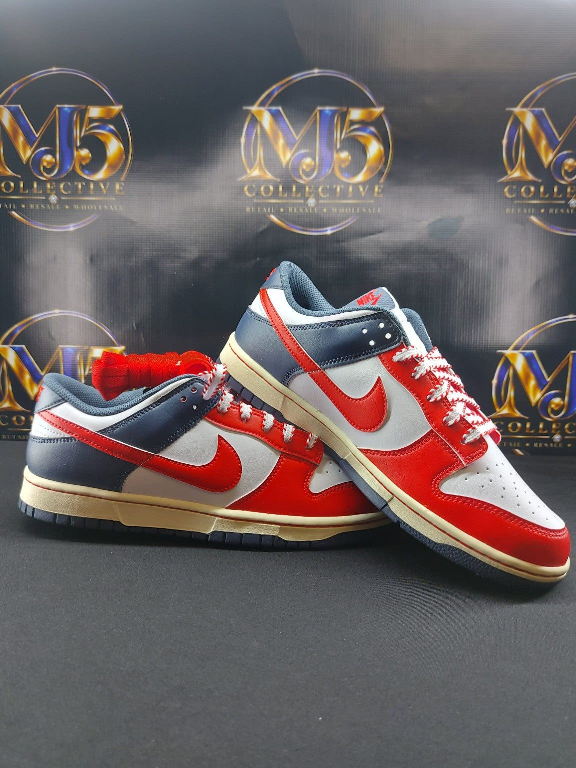 Nike Dunk Low Retro White University Red men's size 10 - pair