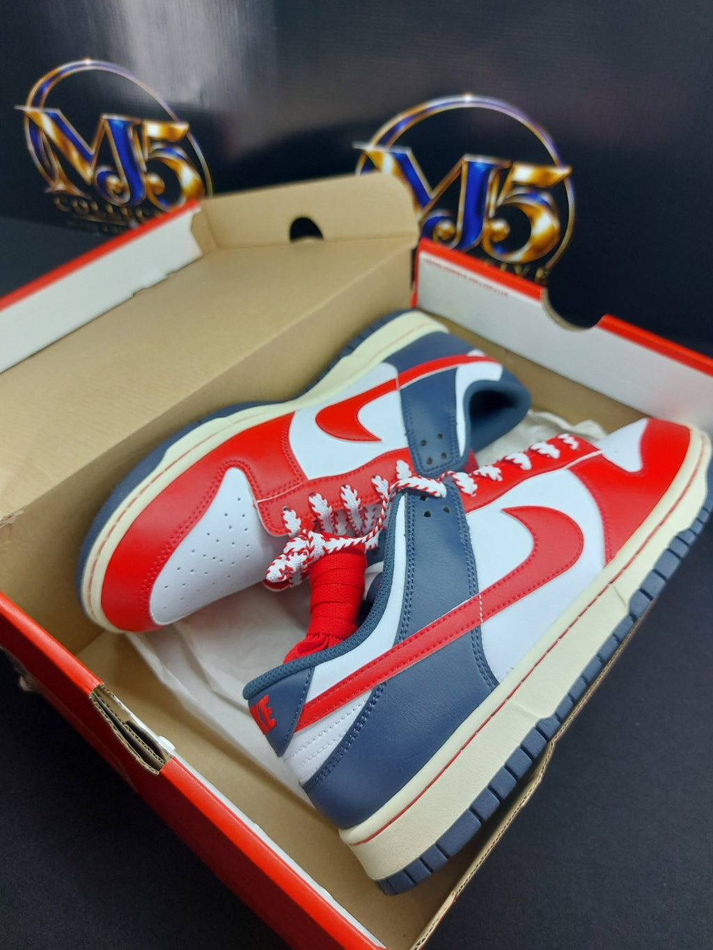 Nike Dunk Low Retro White University Red men's size 10 in original box