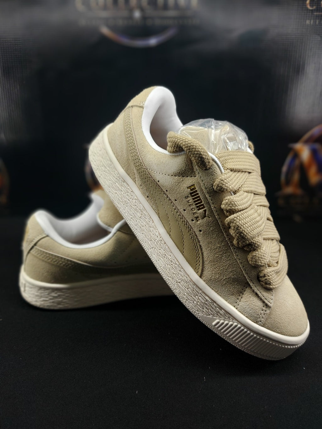Puma Suede XL beige women's 6 original photo 1