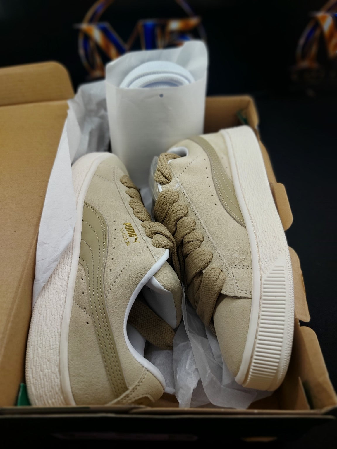 Puma Suede XL beige women's 6 original photo 4